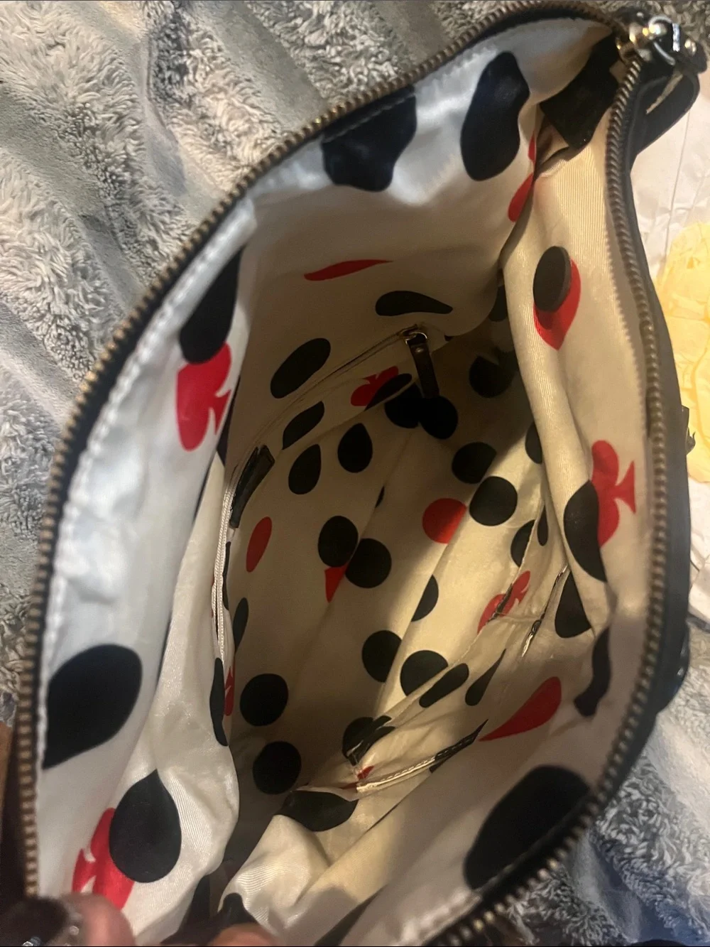 kate spade New York Black Nylon Shoulder Bag with Patent Handles